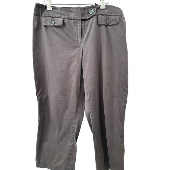🌸3/$15🌸Ann Taylor Lindsay Curvy Brown Slacks sz 12 - Picture 1 of 7